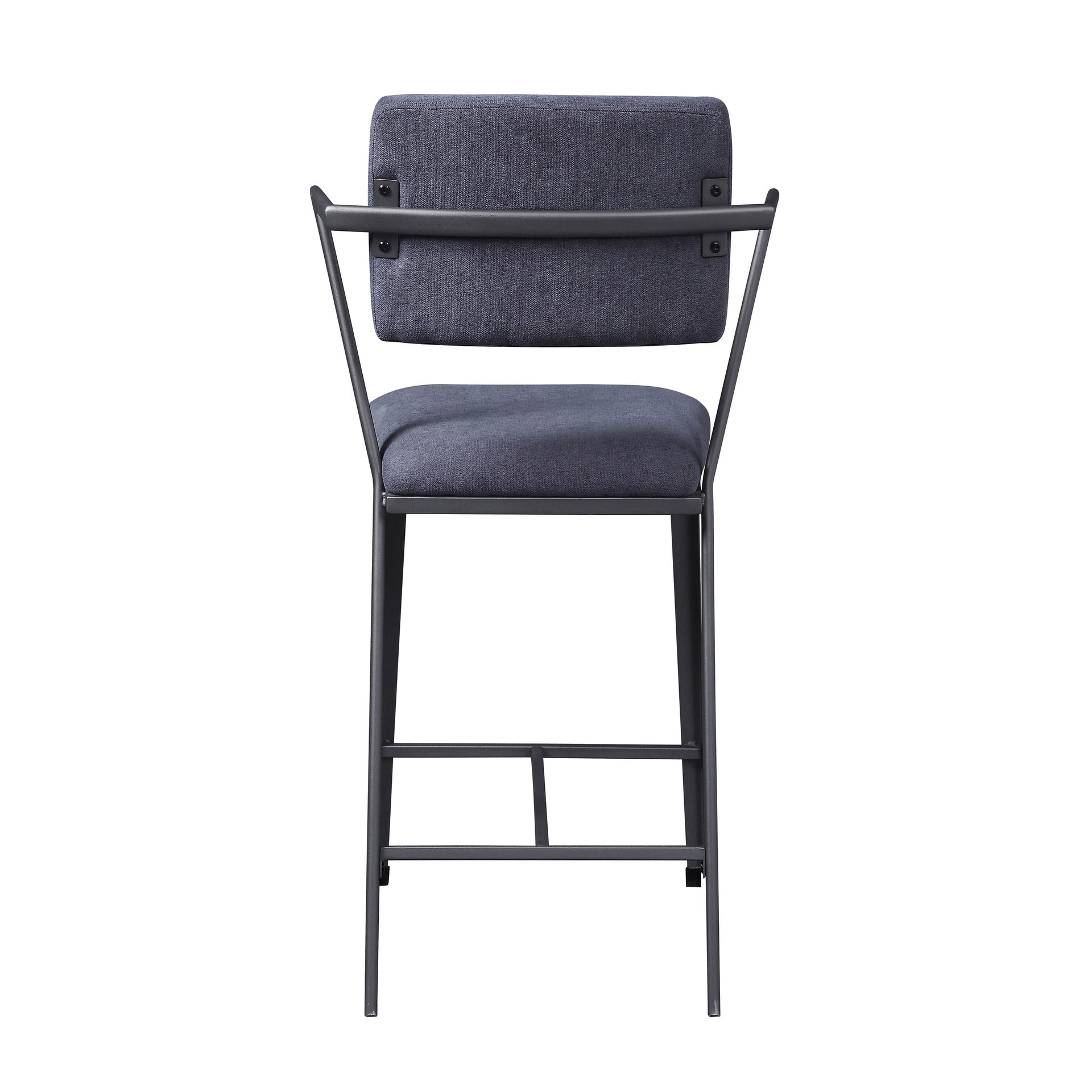 Grey and Gunmetal Open Back Counter Height Chairs (Set of 2)