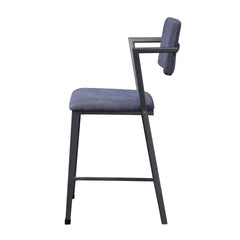 Grey and Gunmetal Open Back Counter Height Chairs (Set of 2)