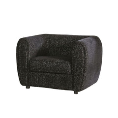 Contemporary Style Low Back Chair Black Box Seat Cushion Wooden Legs High Density Foam Welt Trim Tuxedo Inspired Design Black