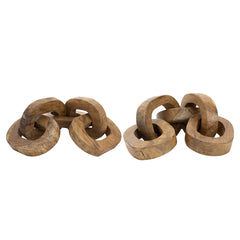 S/2 1.6x5.1x19.7" Decorative Teak Chain Decor