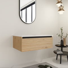 30'' Wall-Mounted Bathroom Vanity & 1-Soft-Close Drawer (Excluding Sink)