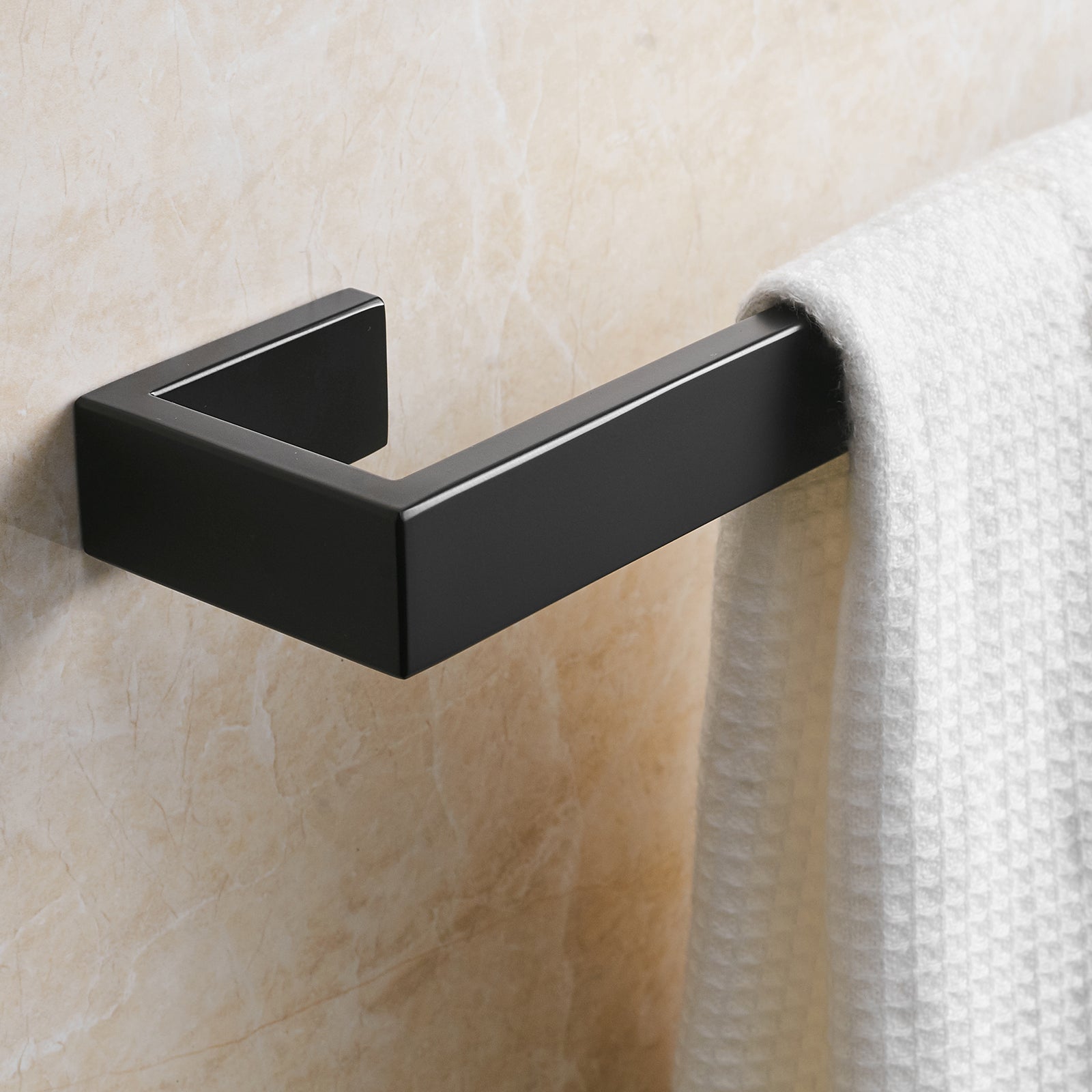 Bathroom Towel Bar, 24 Inch Towel Racks for Bathroom Wall Mounted, Heavy Duty Hand Towel Holder Organizer, Modern Home Towel Rod, Matte Black Single Bar