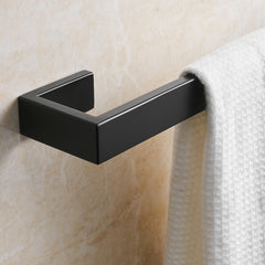 Bathroom Towel Bar, 24 Inch Towel Racks for Bathroom Wall Mounted, Heavy Duty Hand Towel Holder Organizer, Modern Home Towel Rod, Matte Black Single Bar