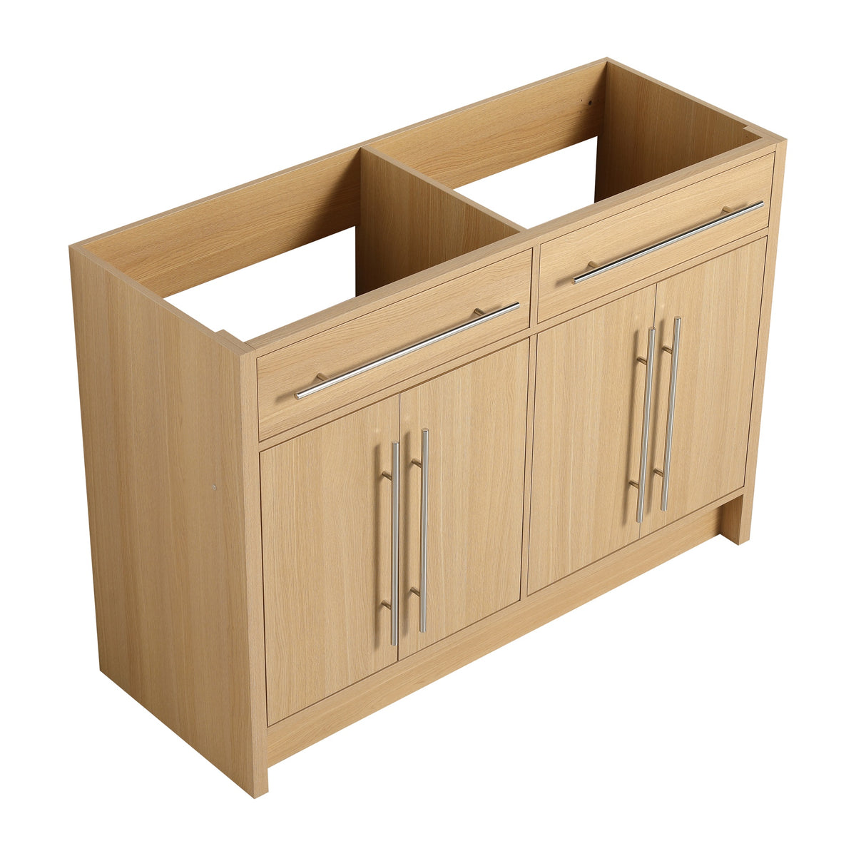 48" Freestanding Bathroom Vanity, 4-Soft Closing Door, Original Oak, Plywood, KD-PACKING, (Only Vanity, Excluding Sink)