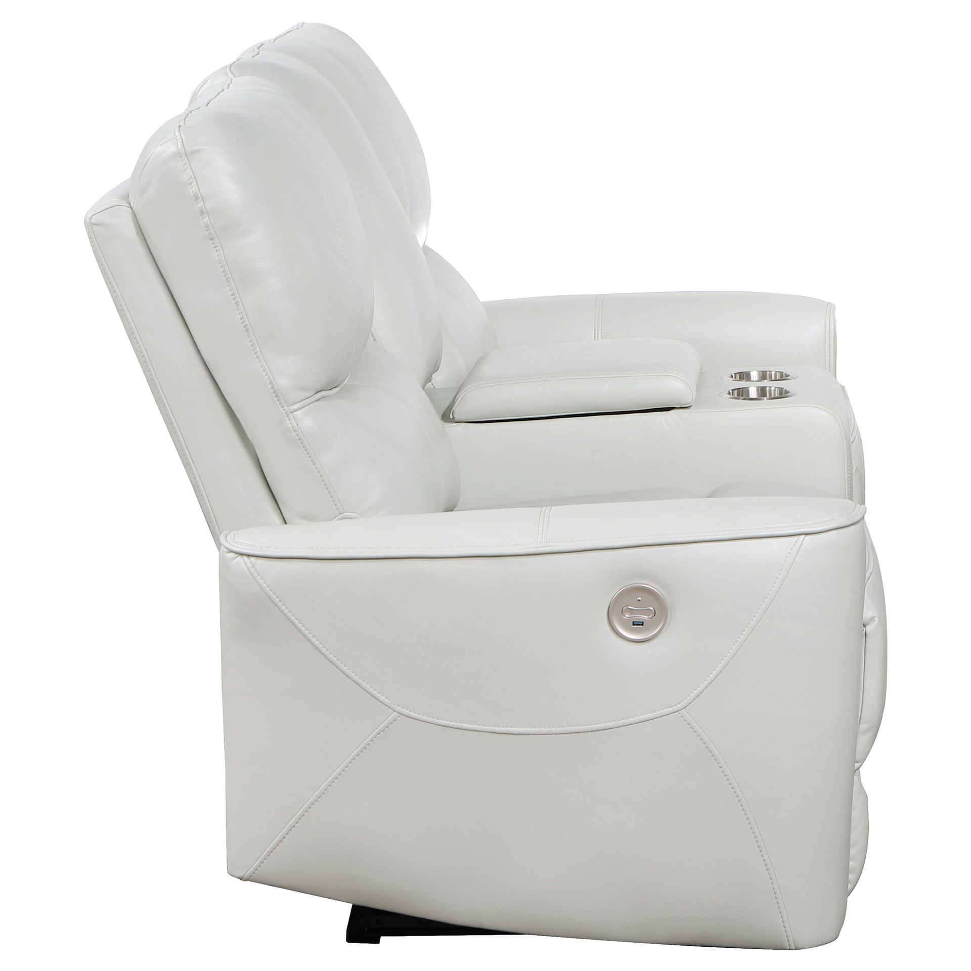 Denson Dove Grey Upholstered Power Reclining Loveseat