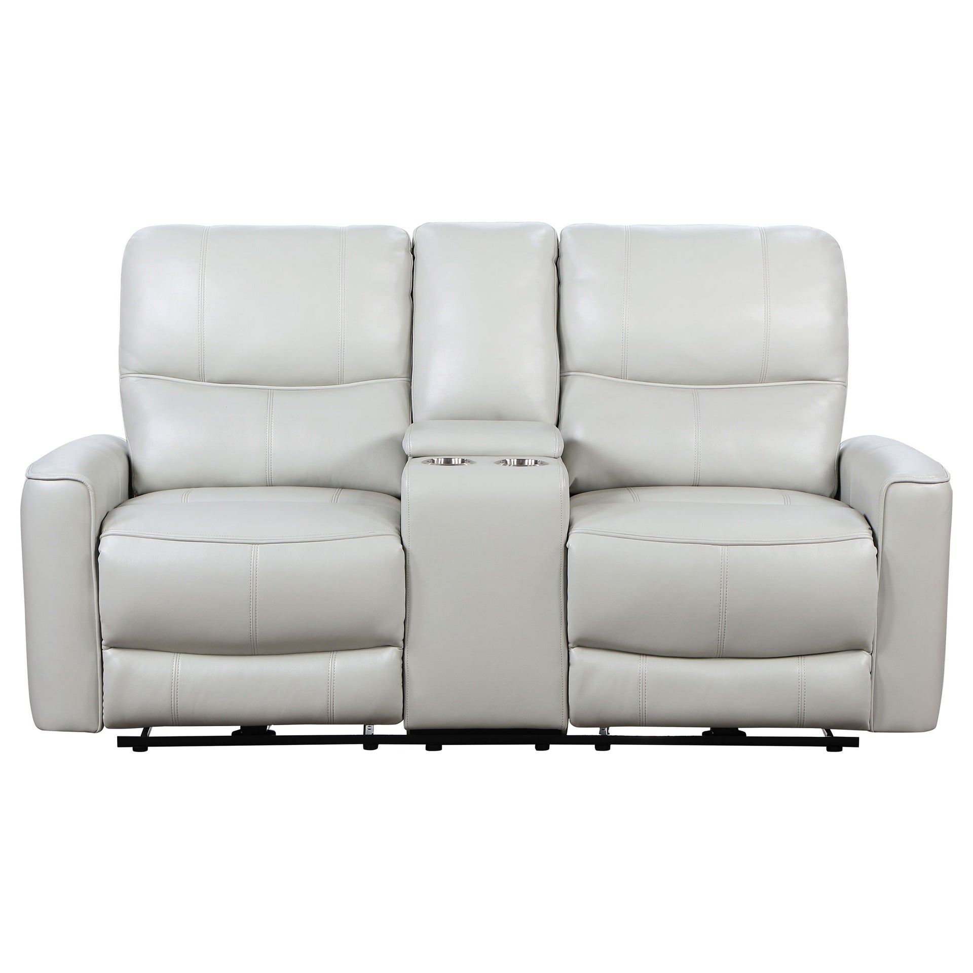 Denson Dove Grey Upholstered Power Reclining Loveseat