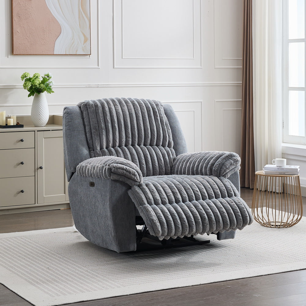 CC P28 Power reclining chair Fabric  two tones grey 2ctns