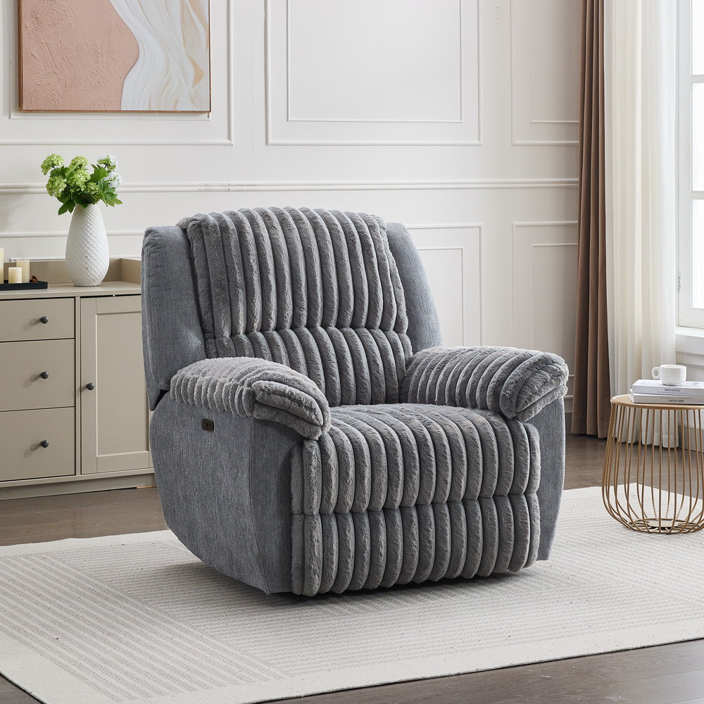CC P28 Power reclining chair Fabric  two tones grey 2ctns