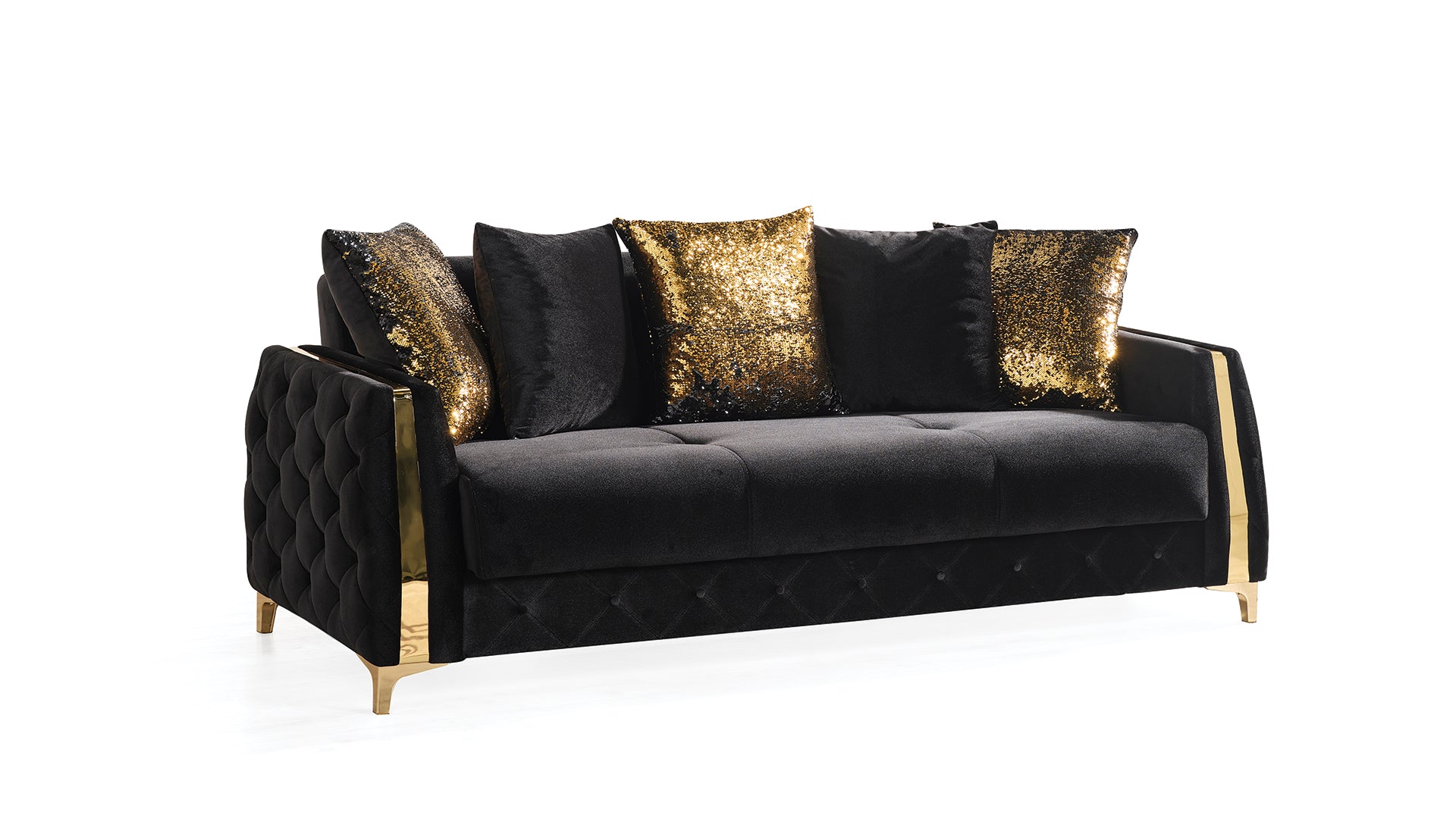 Lust Modern Style sleeper Sofa made with wood in Black (NJ INVENTORY)
