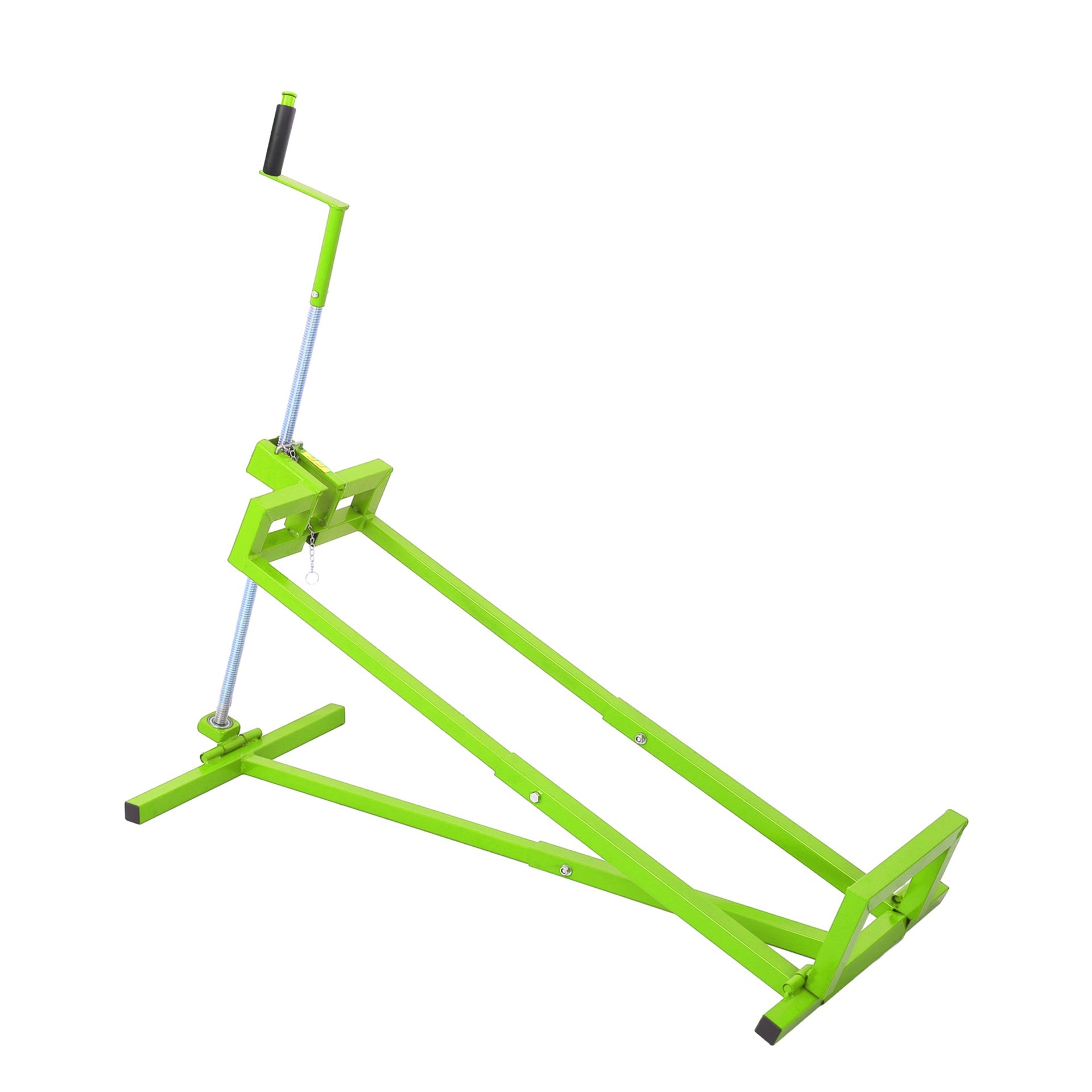 Heavy Duty Steel Riding Mower Lift, 880 Lbs Lawn Mower Lift Jack, Foldable Lawn Tractor Lift, Telescopic Maintenance Jack with Manual & Power Tool Handle for Lawn Mowers and Garden Tractors, Green