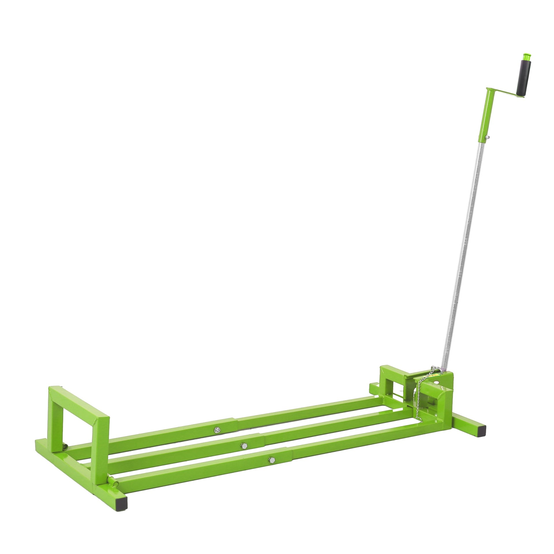 Heavy Duty Steel Riding Mower Lift, 880 Lbs Lawn Mower Lift Jack, Foldable Lawn Tractor Lift, Telescopic Maintenance Jack with Manual & Power Tool Handle for Lawn Mowers and Garden Tractors, Green