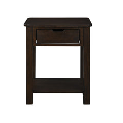 Fiorenza 20"W Dark Brown MDF End Table with Drawer