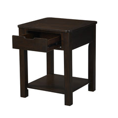 Fiorenza 20"W Dark Brown MDF End Table with Drawer