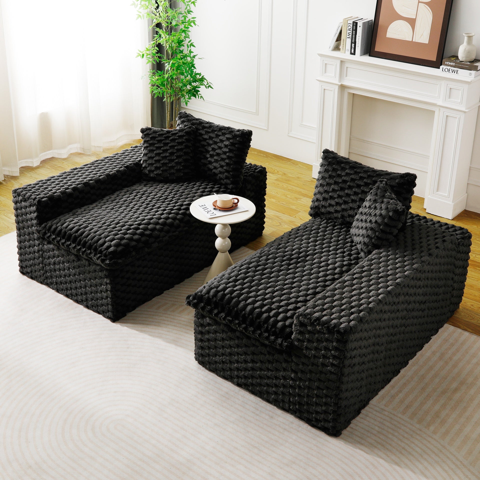 Luxury Black Turtle Velvet Multifunctional Sofa - Arrangeable in Single Row, Side-by-Side or Facing Each Other, Stylish Living Room Furniture for Cozy Home Decor