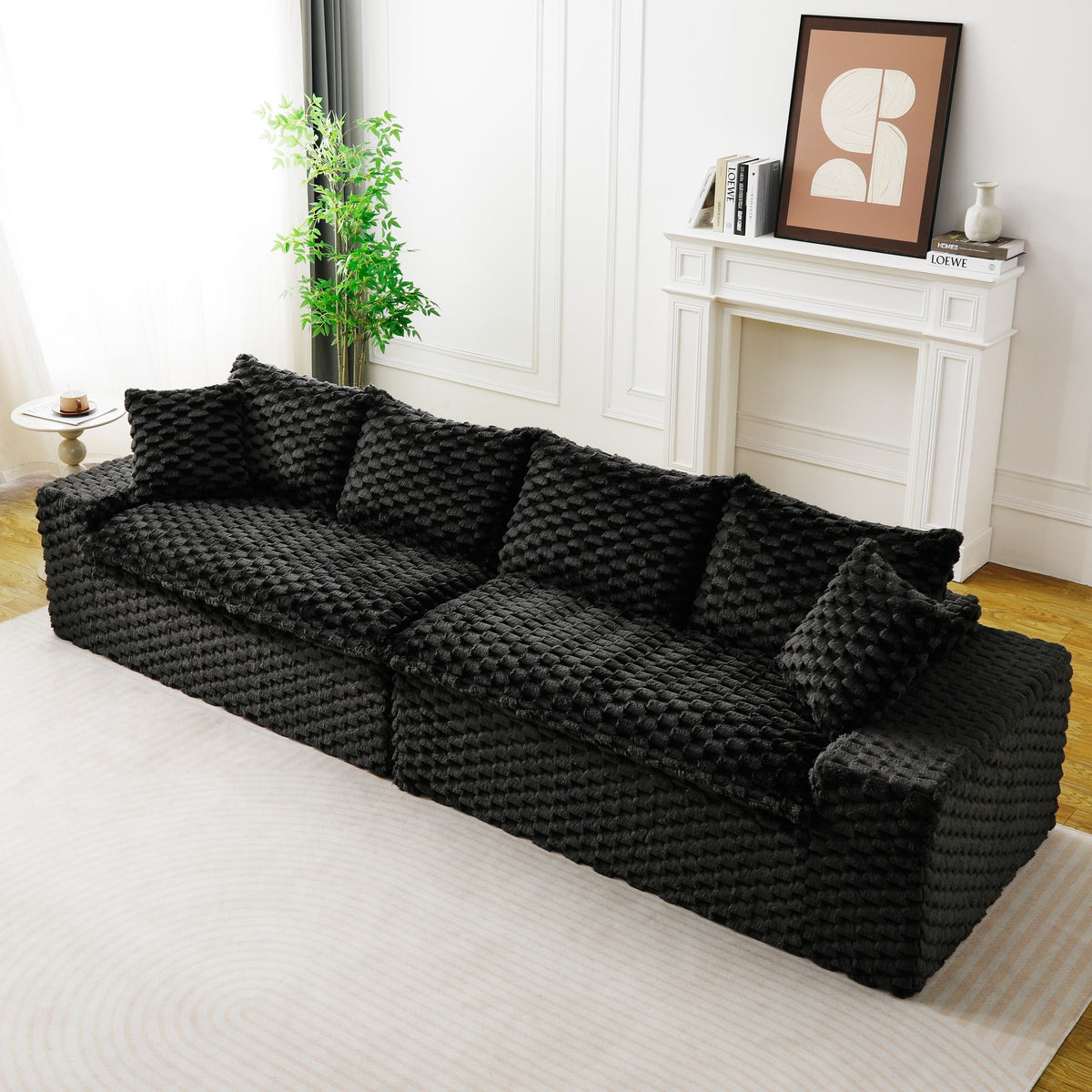 Luxury Black Turtle Velvet Multifunctional Sofa - Arrangeable in Single Row, Side-by-Side or Facing Each Other, Stylish Living Room Furniture for Cozy Home Decor