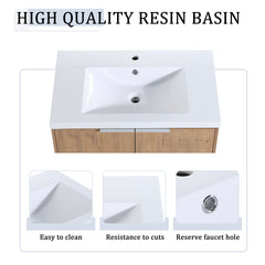 72 Inch Soft Close Doors Bathroom Vanity With Sink, A Small Storage Shelves, 30" and 12" Combination Cabinet,(KD-Packing)