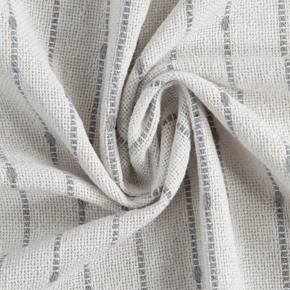 50x60" White Decorative Throw Blanket with Tassels and Horizontal Stripes, 2 Pack