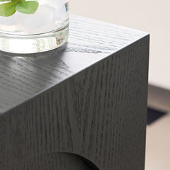 15.74'' Square Side Table Small Coffee Table Accent Table  Bedside Table for Living Room Bedroom,BLACK