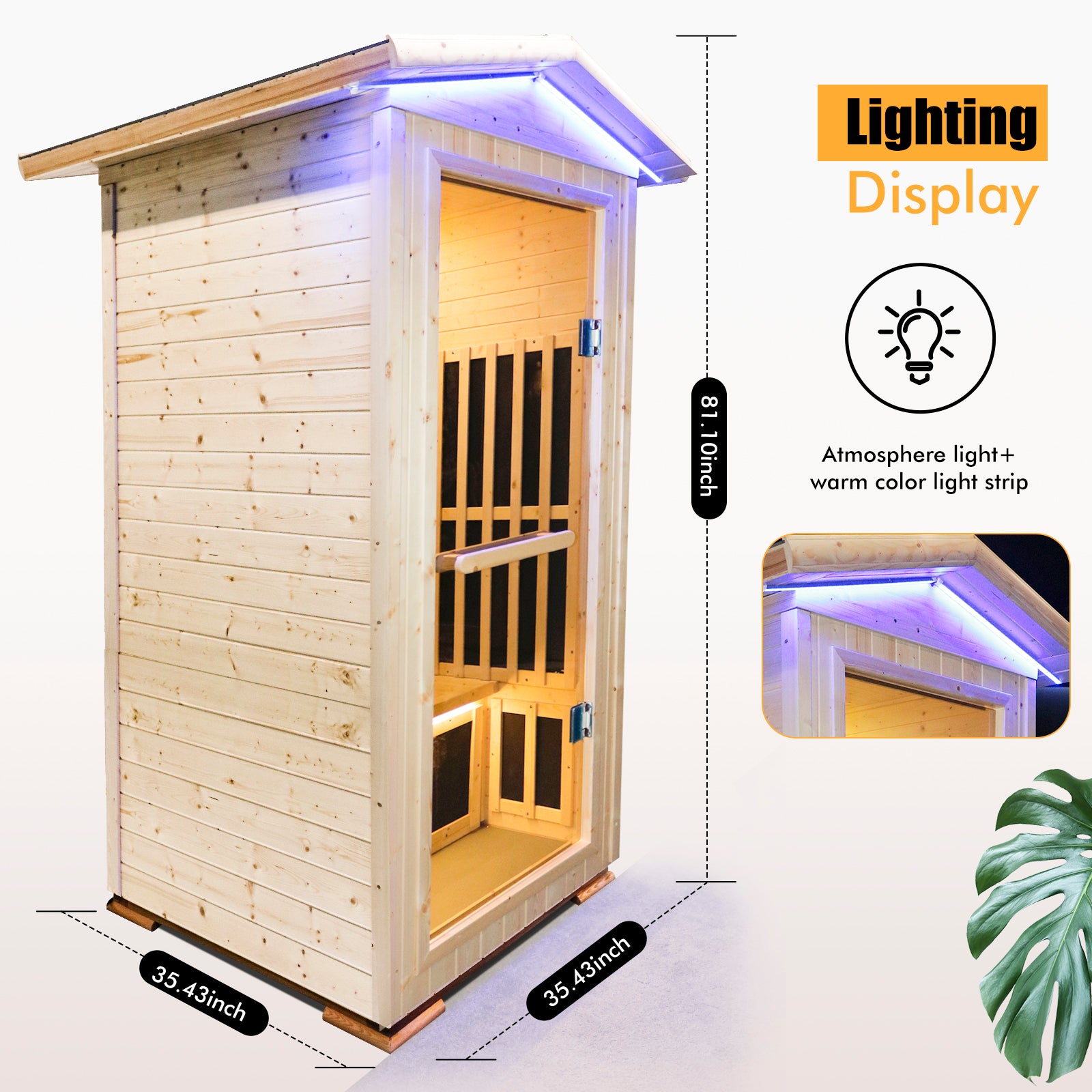 Single person spruce far infrared sauna hair