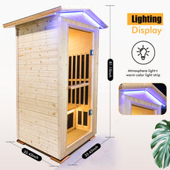 Single person spruce far infrared sauna hair
