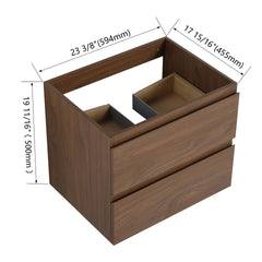 24" Wall-Mounted Bathroom Vanity, (Only the Cabinet Body)-BVB01924BNO-2