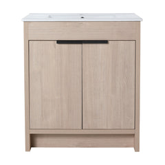 Freestanding Bathroom Vanity with  2 Soft-Close Cabinet Doors ((KD-PACKING),Only Vanity without Top-BVB02430PLO