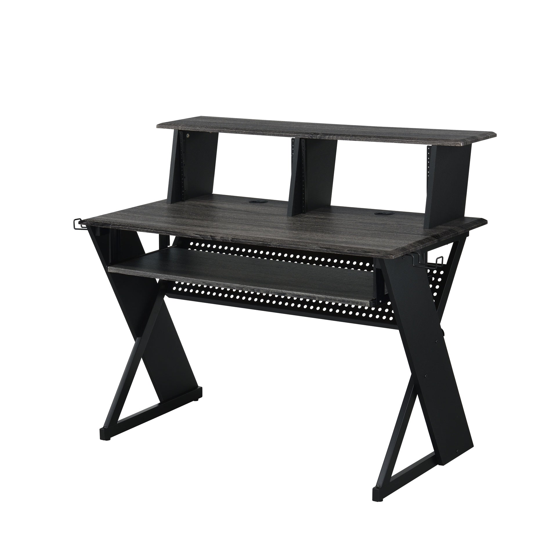 Black Music Desk with Keyboard Tray