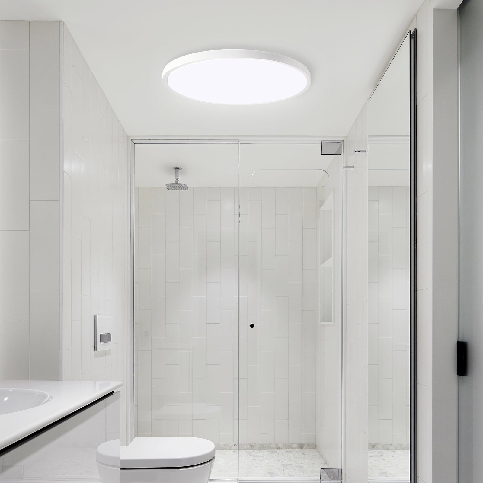 11.8 inch White Ultra-thin Ceiling Light 6500K LED Flush Mount Ceiling Lamp for Bedroom, Bathroom, Hallway