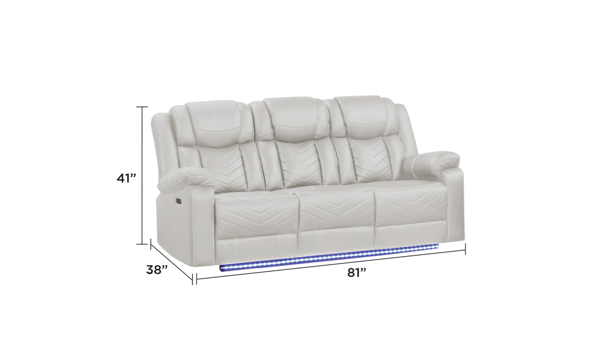 Challenger Modern Contemporary LED Power Recliner Sofa including cup holders made with wood and metal frame in Beige      same asG150109152  (B is NJ inventory, G is CA inventory,)