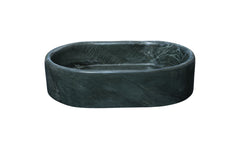 Green natural marble bathroom vessel sink, polished finished, natural stone, genuine marble, real marble, 23.6x15.7xH5.9 Inches/600X400XH150 mm