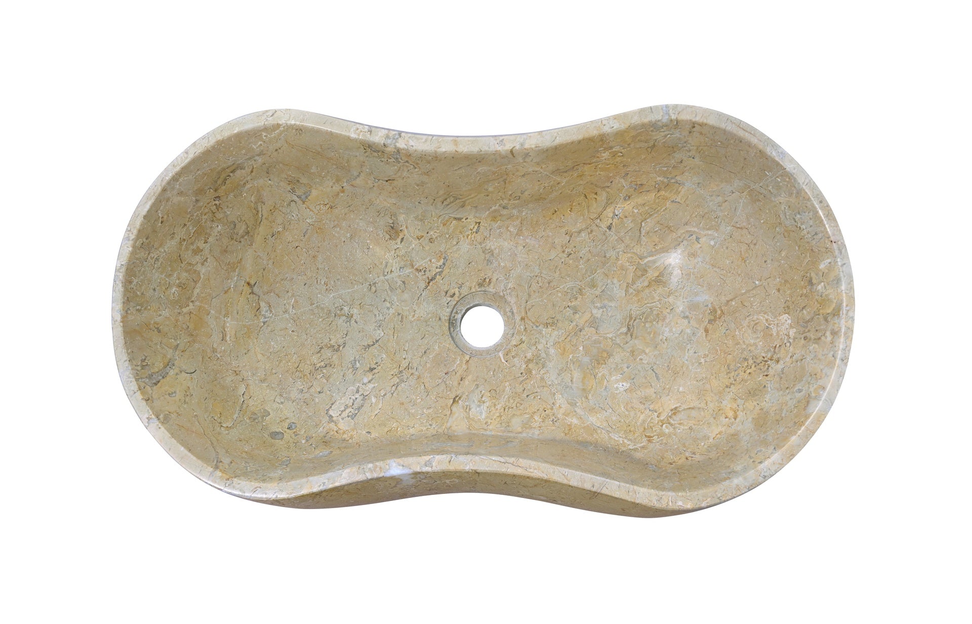 Gold Yellow Beige natural marble bathroom vessel sink, polished surface, natural stone, genuine marble, real marble, 23.6x14.2xH7.1 inches/600x360xH180 mm