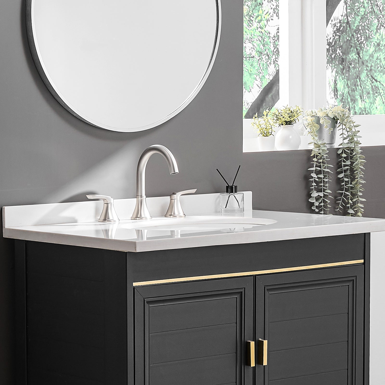 Bathroom Stainless Steel Faucets for Sink 3 Hole Brushed Nickel 8 inch Widespread Bathroom Sink Faucet Double Lever Handle Faucet Bathroom Vanity Faucet Basin Mixer Tap Faucet with Pop-Up Drain