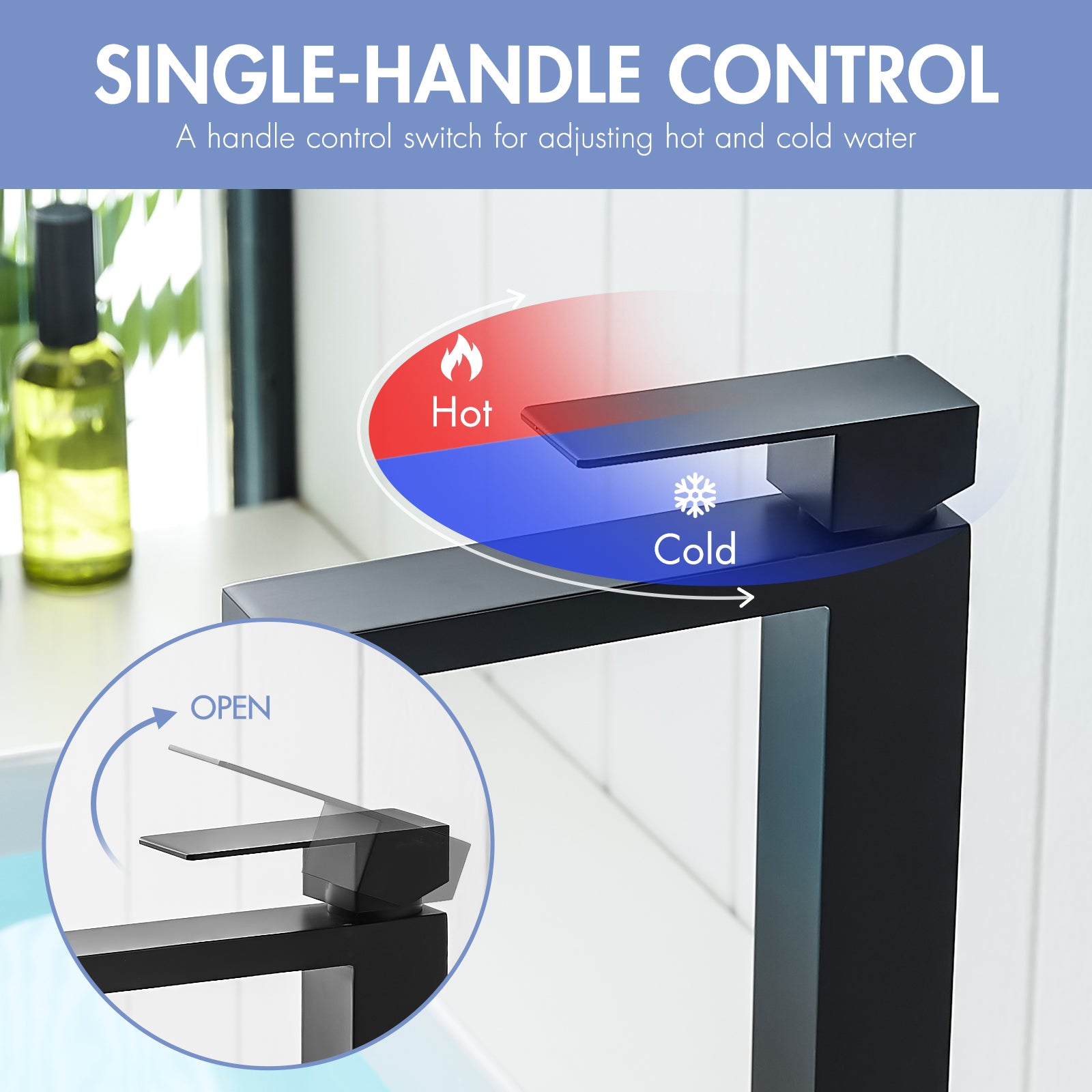 Black Bathroom Faucet With Pop Up Drain, Black Faucet for Bathroom Sink, Single Hole Bathroom Faucet Modern Single Handle Vanity Basin Faucet