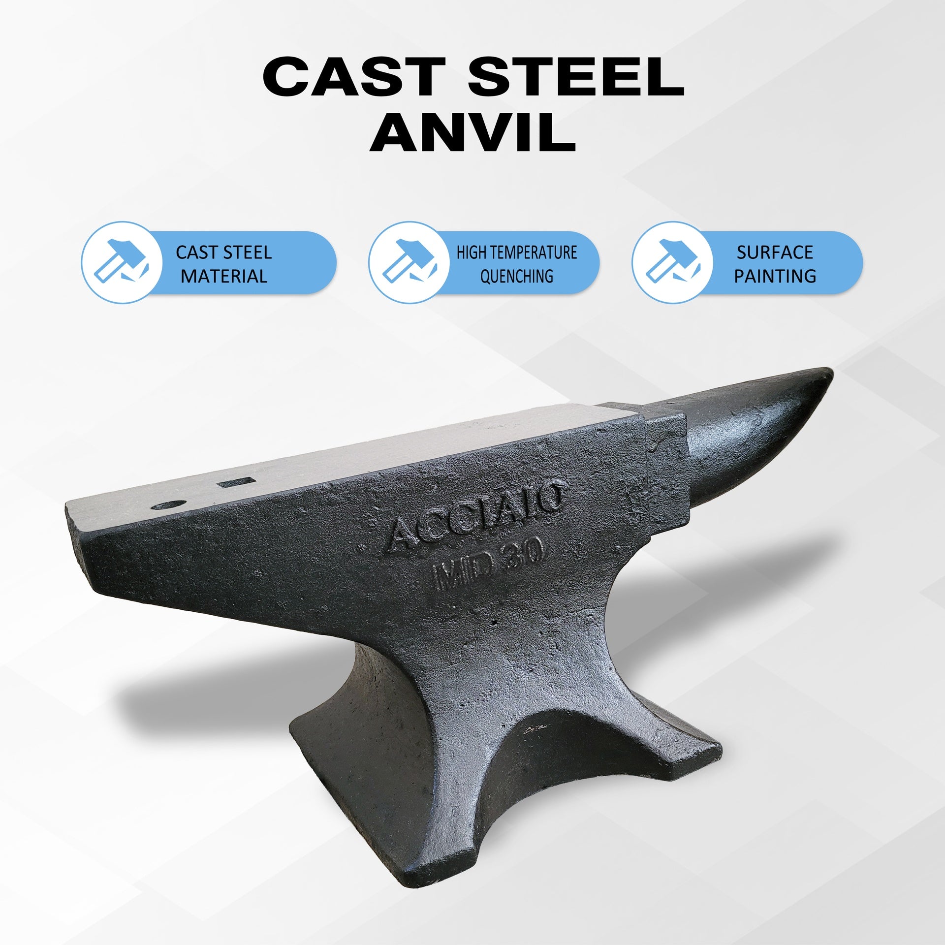 Single Horn Anvil 66Lbs Cast Steel Anvil Blacksmith for Sale Forge Tools and Equipment Anvil Rugged Round Horn Anvil Blacksmith Jewelers Metalsmith Blacksmith Tool
