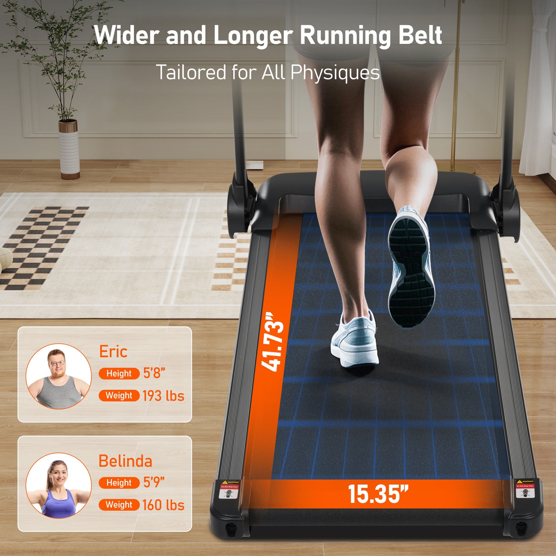 Treadmill with Incline, 3.0HP Quiet Foldable Treadmills for Home, 10.0MPH 300 LBS Weight Capacity Home Exercise Equipment Treadmills with Heart Rate Sensors,Type C &   USB Charge Station ,Bluetooth