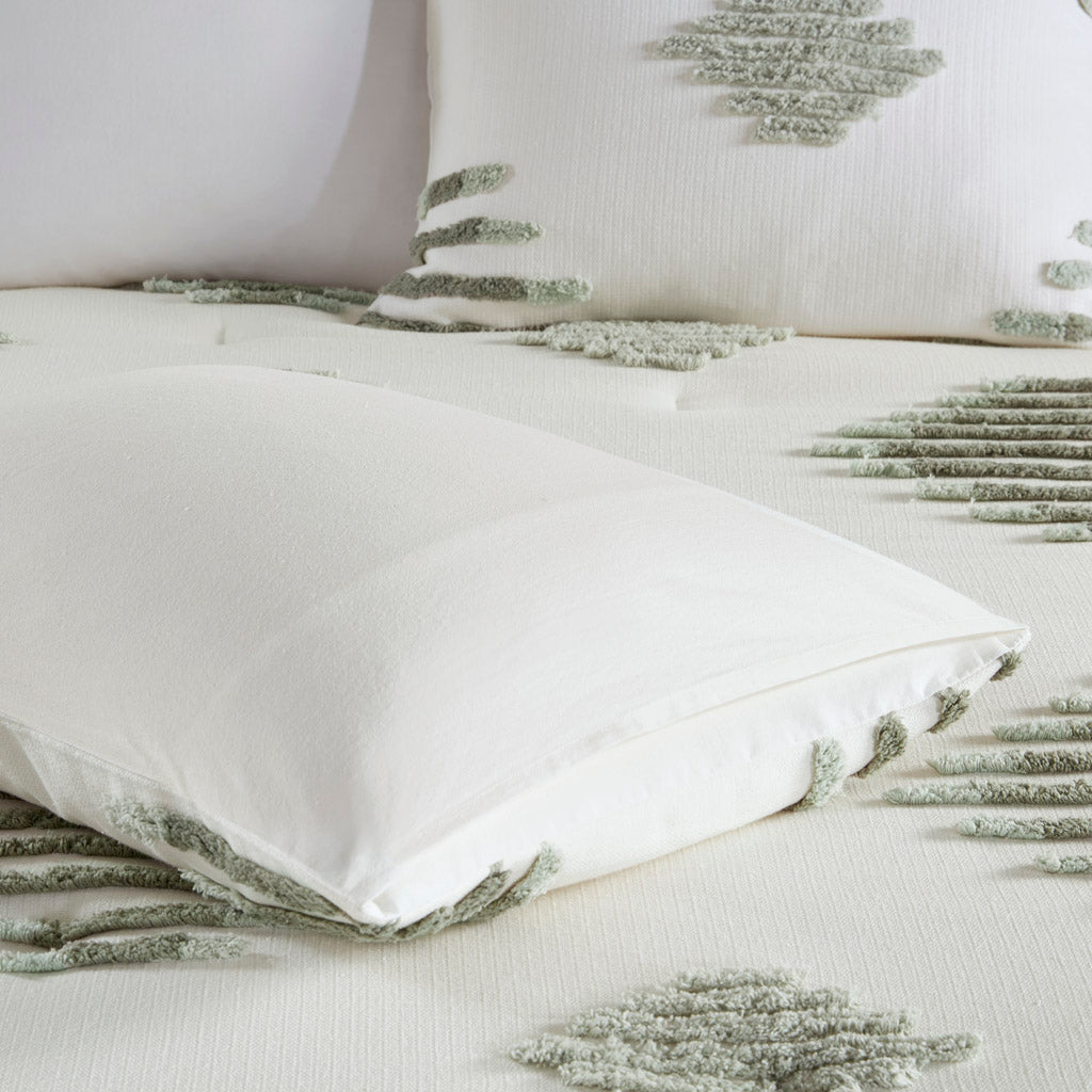King/Cal King 3 Piece Cotton Blend Chenille Comforter Set