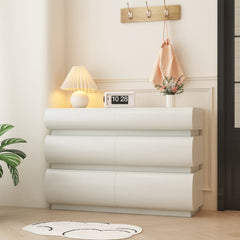 6 Drawer Dresser for Bedroom, White Dresser No Handle, Modern 6 Chest of Drawers with Wide Storage(Same SKU:W757P235726)