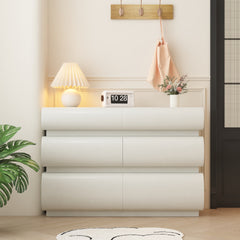 6 Drawer Dresser for Bedroom, White Dresser No Handle, Modern 6 Chest of Drawers with Wide Storage(Same SKU:W757P235726)