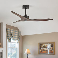 52" Outdoor Ceiling Fan Without Light with Remote Control ,3 ABS Blades Farmhouse Ceiling Fan 6-speed Reversible DC Motor Modern Ceiling Fan for Living Room, Bedroom, Kitchen