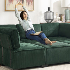 UNITED WE WIN Modular Sectional Sofa U Shaped Modular Couch with Reversible Chaise Modular Sofa Sectional Couch,6- Seat Convertible Sofa,Fit for Living Room