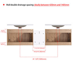 72" Wall-Mounted Bathroom Vanity With Sink and Side Cabinet, Soft Close Doors,00112IMO-00630IMOx2-00612GWH Combination Cabinet(KD-Packing)