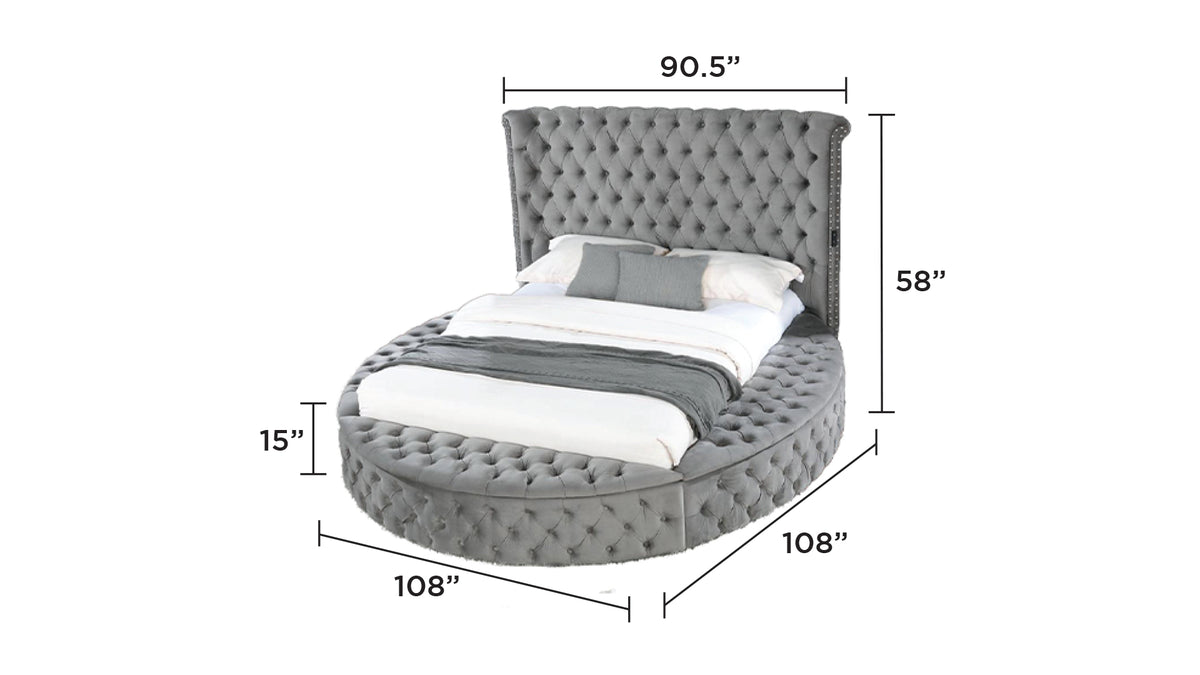 HAZEL Queen 5 Pc Tufted Upholstery Bedroom Set Made with Wood In Gray(NJ INVENTORY)