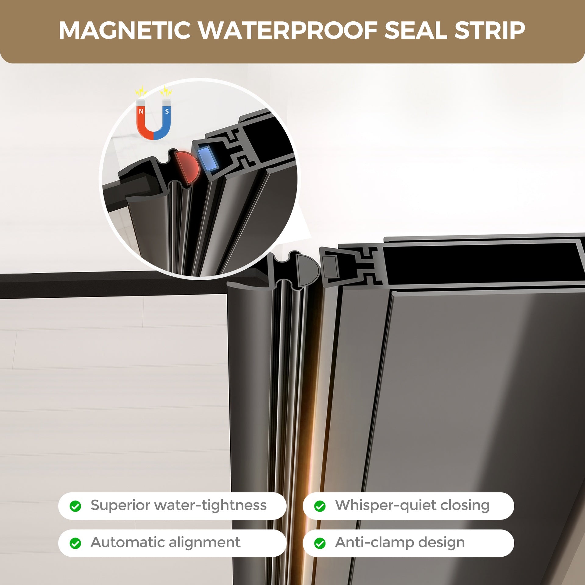 28-28.8" W x 72" H Matte Black Frameless Pivot Shower Door, 1/4" (6mm) Clear SGCC Tempered Glass, Explosion-proof Film