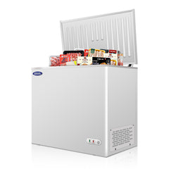 ORIKOOL Chest Freezer 7.0 Cu.ft Solid Top Commercial Deep Chest Freezers with Lockable Stay-Open Lid Painted for Back-of-House Bulk Storage
