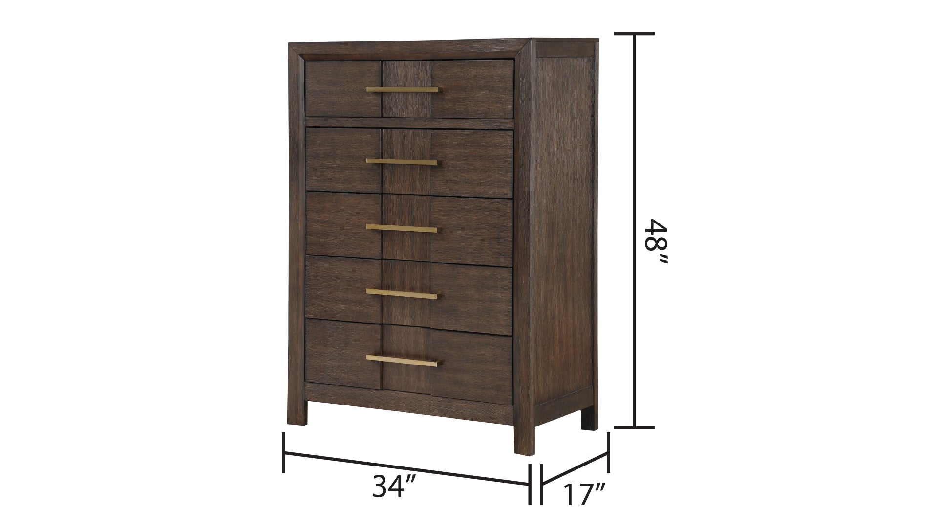 KENZO Modern Style Full 5PC Storage Bedroom Set Made with Wood, LED Headboard, Bluetooth Speakers & USB Ports - Walnut(NJ INVENTORY)