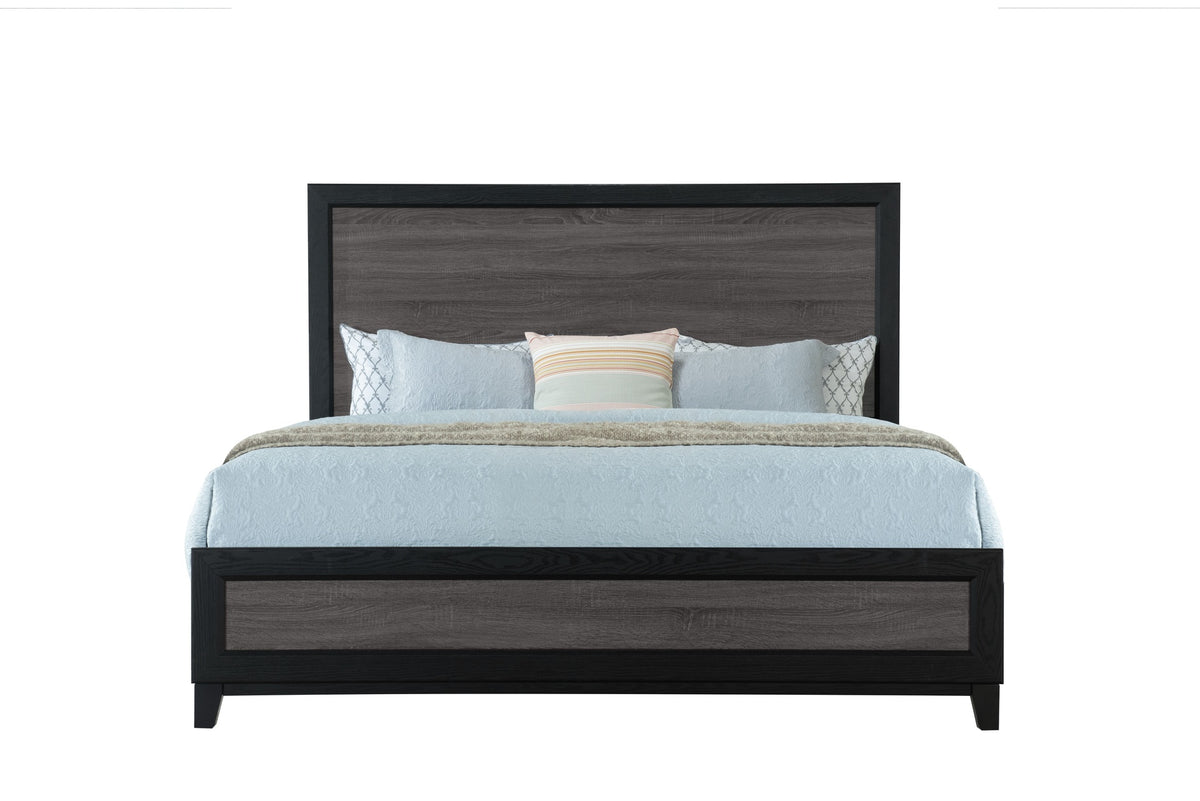 SOLUTO GREY AND BLACK KING BED