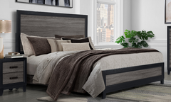 SOLUTO GREY AND BLACK KING BED