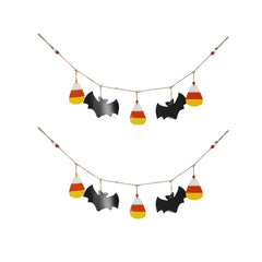 Set of 2, 47.5x7" Halloween Garland for Holiday Wall Decor