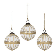 D3.9" X-Mas Hanging Ornament, Decorative Hanging Ball Christmas Tree Ornaments for Holiday Party Decorations, Set of 3