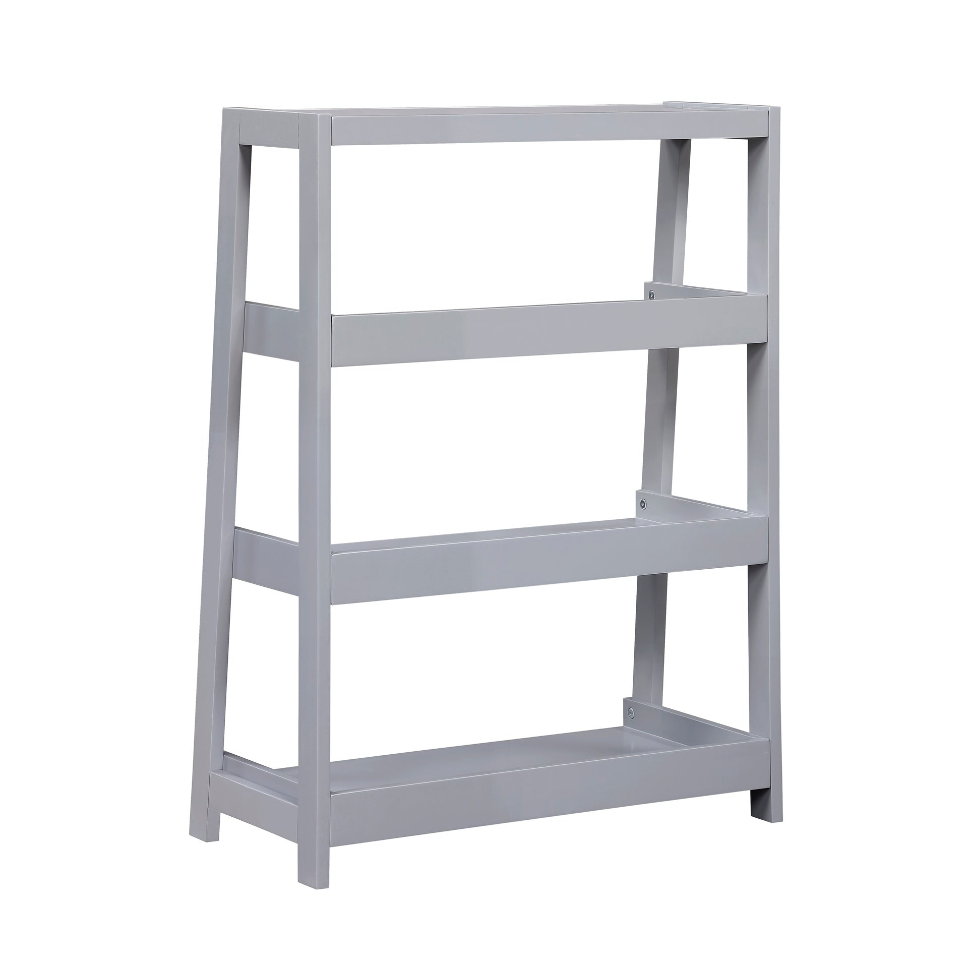 Modern Contemporary Bookcase 3-Shelves Sleek Gray Finish Wooden Furniture 1pc Vertical Toys Storage Display Rack